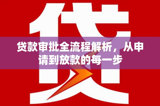 阿莲贷款审批全流程解析，从申请到放款的每一步