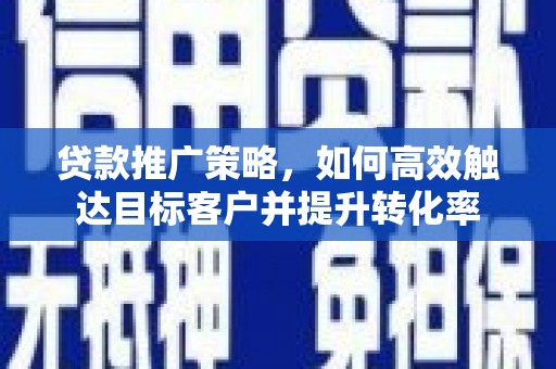沾益贷款推广策略，如何高效触达目标客户并提升转化率