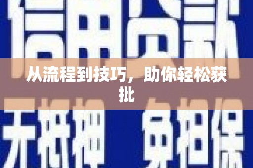 武平从流程到技巧，助你轻松获批