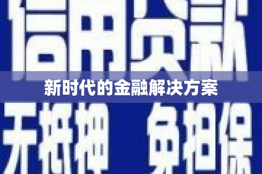 理县新时代的金融解决方案